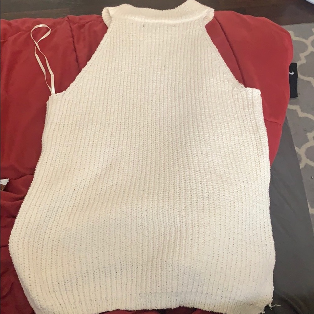 Mango cream knit high neck top